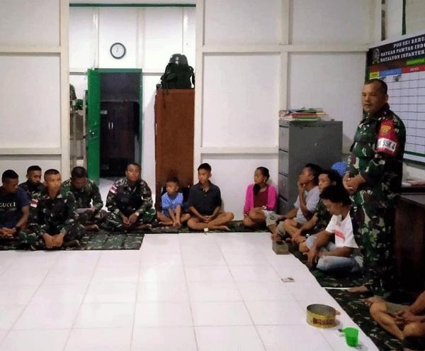 Satgas Pamtas Yonif 133/YS Gear Doa Bersama Masyarakat