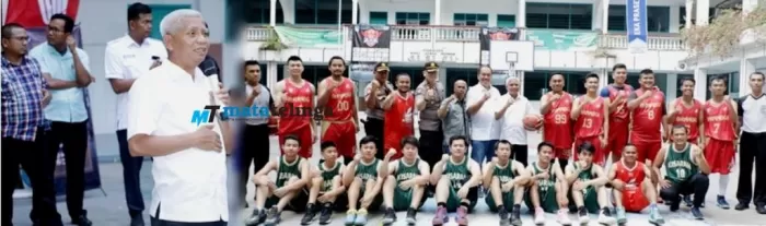 H.Surya Buka Tournamen Bola Basket  Di Perguruan Diponegoro Kisaran