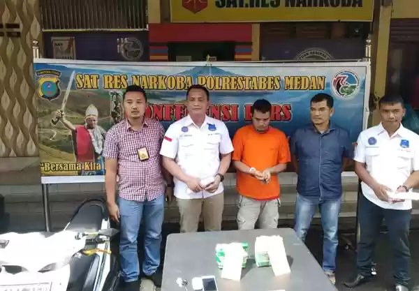 Warga Kelambir Lima Diciduk Polisi Simpan 2 Kg Sabu dalam Sepeda Motor