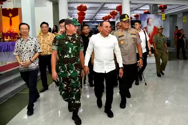 Pastikan Keamanan Malam Tahun Baru Imlek, Gubernur, Pangdam dan Kapolda Sumut Tinjau sejumlah Vihara