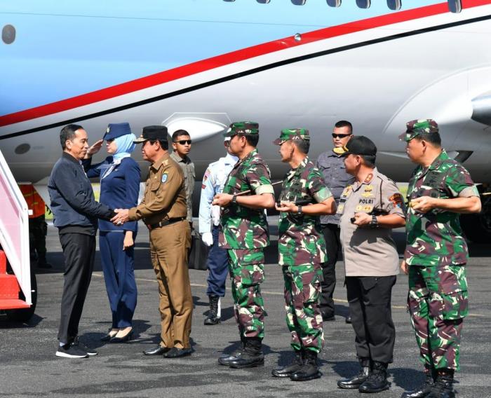 Pangdam I/BB Sambut Kedatangan Presiden RI Joko Widodo dan Panglima TNI di Natuna 