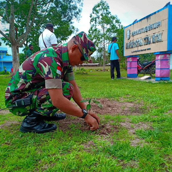 Sinergitas TNI-Polri Bersama Pemerintah Hijaukan Distrik Citak Mitak Papua