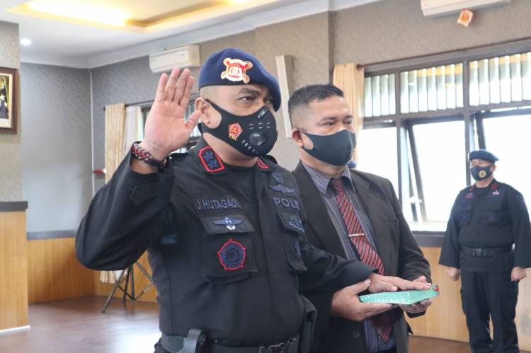 Dansat Brimob Polda Sumut Kukuhkan AKBP James P Hutagaol Sebagai Wadansat Brimob Polda Sumut