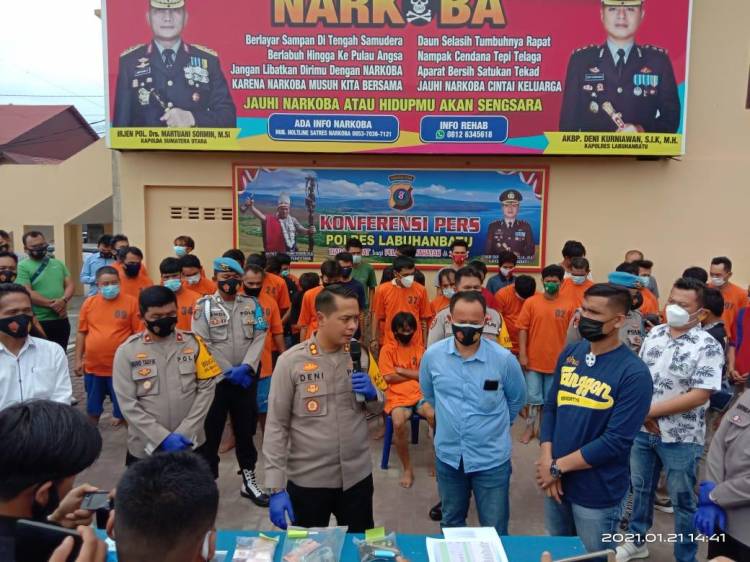 Sebanyak 35 Pelaku Narkoba di Tangkap Jajaran Polres Labuhanbatu