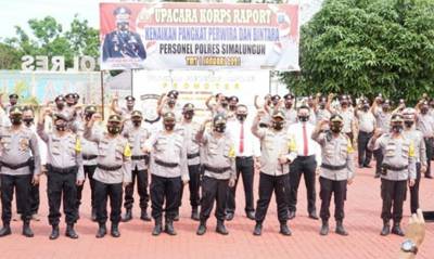 Puluhan Personil Polres Simalungun Naik Pangkat