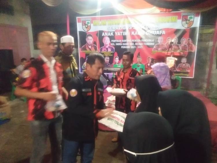 Malam Keakraban Pemuda Pancasila Ranting Indra Kasih Santuni Kaum Dhuafa