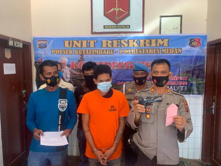 Miliki Senpi Ilegal Residivis Diciduk Tekab Polsek Kutalimbaru