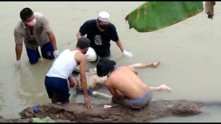 Satu Minggu Hilang,  Pria Uzur Di Temukan Mengapung Di Aliran Sungai Padang