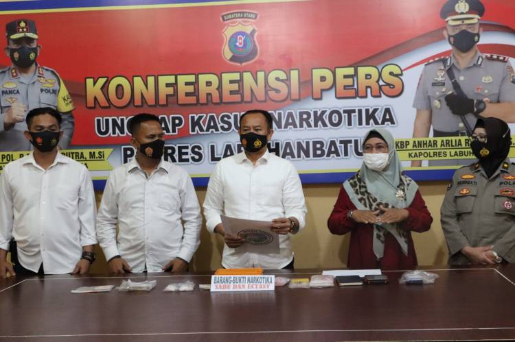 Polres Labuhanbatu Paparkan 16 Pelaku Narkoba,4 Orang Terlibat Jaringan