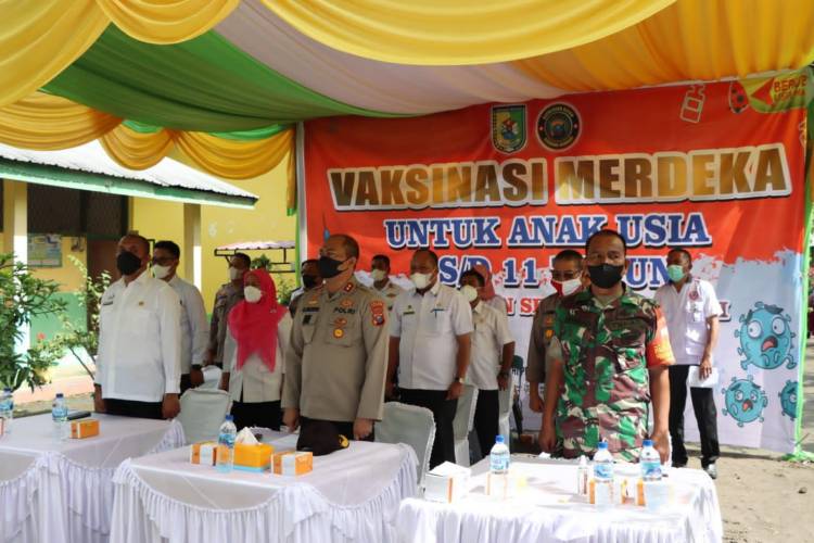Targetkan Vaksinasi 73.293, Polres Serdang Bedagai Vaksinasi Merdeka Untuk Anak Usia 6-11 Tahun Perhari 6 Ribu Orang