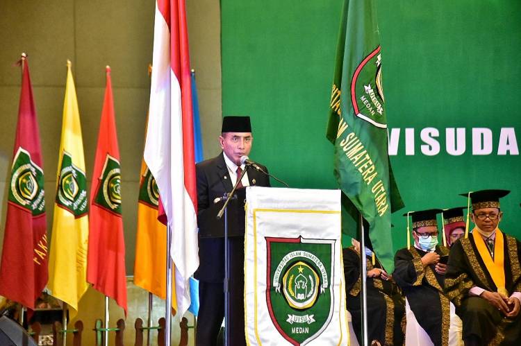 Edy Rahmayadi Hadiri Wisuda UISU Periode I/2022, ini Pesan Orang Nomor Satu di Sumut