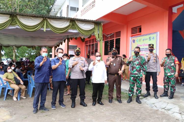 Kapolres Simalungun Bersama Forkompinda Tinjau Launching Vaksinasi Booster Secara Serentak