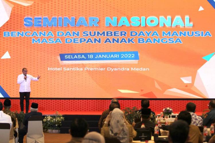 Edy Rahmayadi Buka Seminar Nasional Bencana dan Sumber Daya Manusia, Ini Pesannya