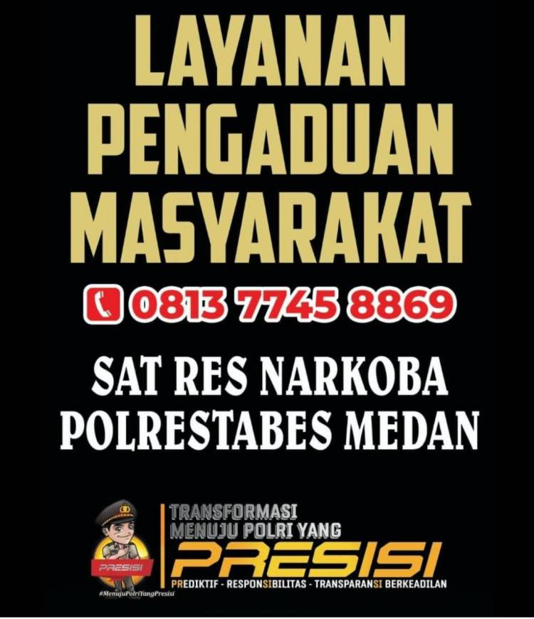Maraknya Peredaran Narkotika, Polrestabes Medan Luncurkan Hotline pengaduan Masyarakat