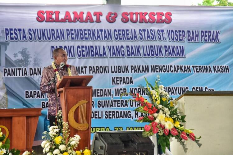 Edy Rahmayadi Resmikan Gereja Stasi St Yosep Bah Perak