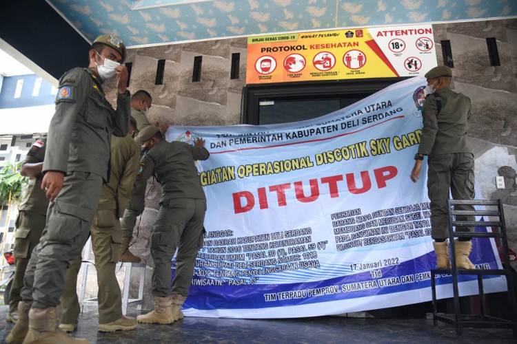 Diskotik Sky Garden Deliserdang Disegel Tim Gabungan Pemprov