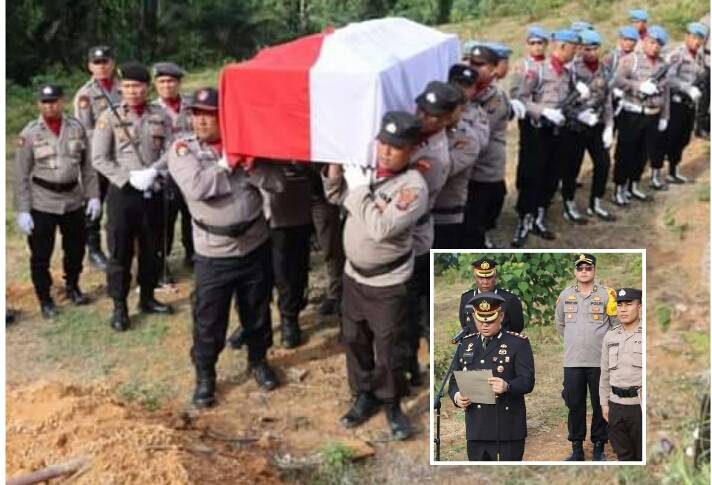 Kapolres Labuhanbatu Pimpin Upacara Pemakaman Personil Si Propam Yang Meninggal