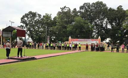Sambut Perayaan Imlek, Polres Labuhanbatu Gelar Apel Gabungan