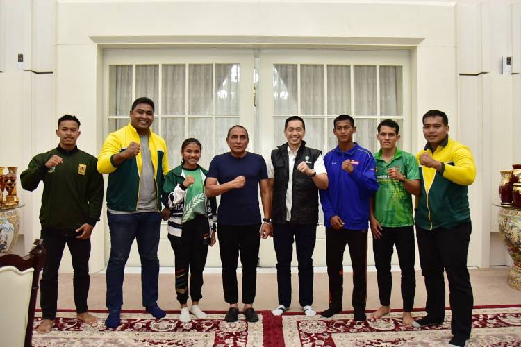 Gubernur Edy Rahmayadi Sambut  Tim Pengprov Atletik Sumut Usai Kejurnas