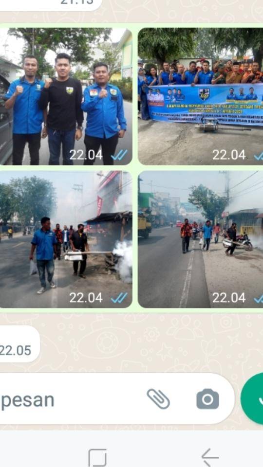 Sambut HUT Kabupaten Sergai, DPK KNPI Kecamatan Perbaungan Adakan Fogging Ke Pemukiman Warga