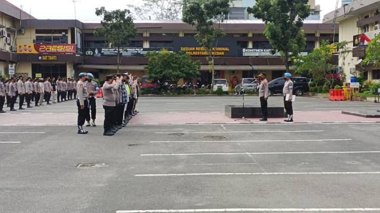 Polrestabes Medan Gelar Apel Pagi, Begini Pesan Kompol D Simamora