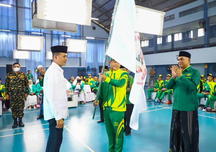 Lepas Kontingen Porseni NU Sumut, Musa Rajekshah Targetkan Tiga Besar