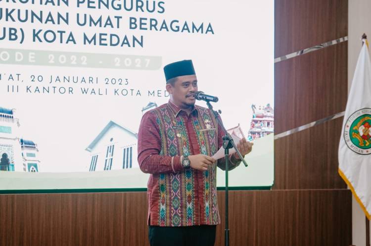 Kukuhkan Pengurus FKUB Kota Medan, Bobby Nasution: Wujudkan Medan Kota Harmoni Bagi Seluruh Pemeluk Agama & Etnis