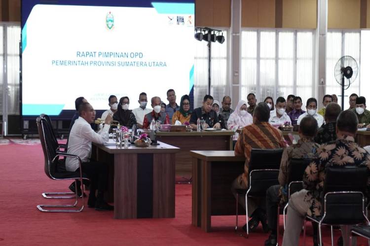 Pimpin Rapat Seluruh OPD Provsu, Edy Rahmayadi Beri Target OPD Serapan Anggaran 30 % Triwulan I