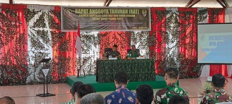 Primer Koperasi Kartika Oro Doro Enakoa Kodim 1710/Mimika Gelar Rapat Akhir Tahunan Tutup Buku 2022