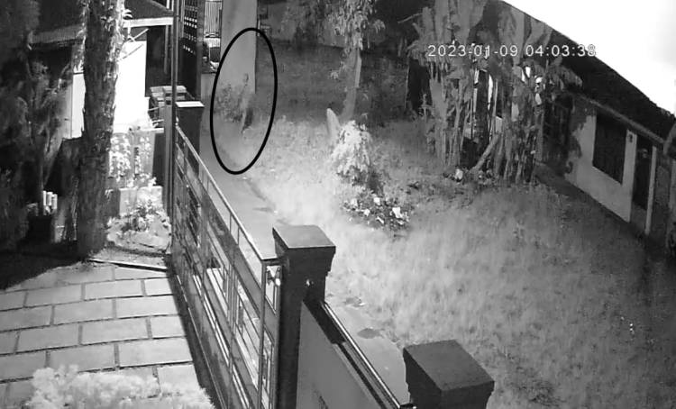 Maling Terekam Satroni Rumah di Pasar VII Tembung