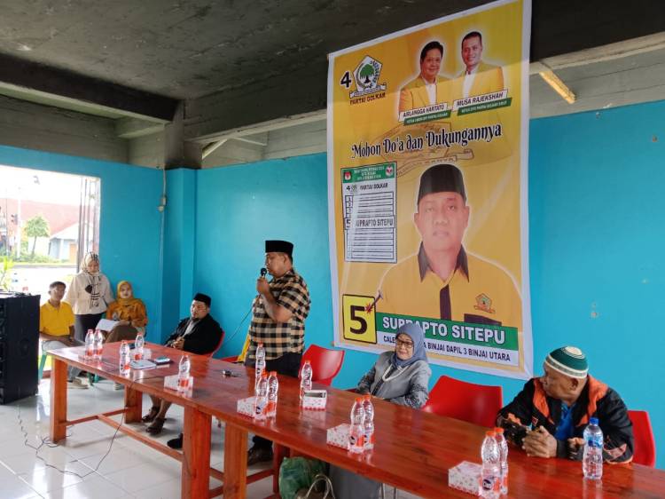 Caleg Suprapto Sitepu  Gelar sosialisasi dengan masyarakat Binjai
