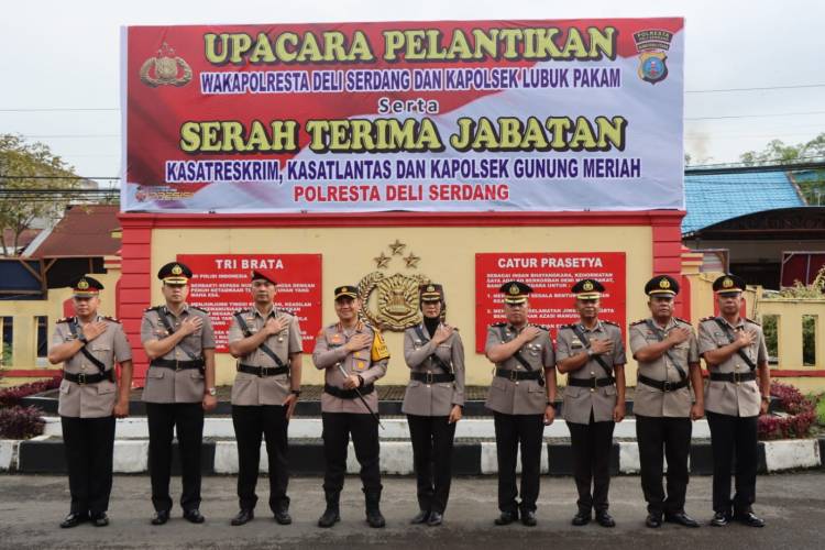 Kapolresta Deli Serdang Pimpin Upacara Pelantikan PJU