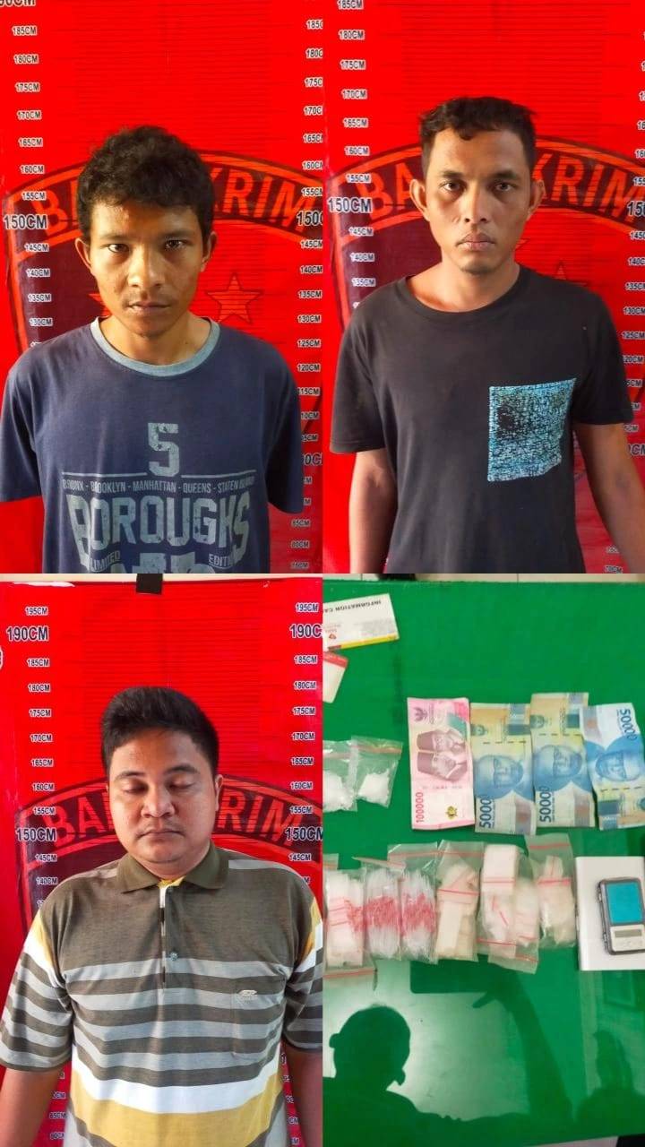 Sempat Melarikan Diri,Tiga Pelaku Pengedar Sabu Di Bekuk Polisi