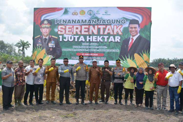 Polres Labusel Gelar Penanaman Jagung Serentak 1 Juta Hektare Secara Nasional di Torgamba