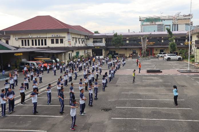 Polrestabes Medan Gelar Olah raga Pagi Rutin, Demi Kesehatan dan Kebugaran Personel