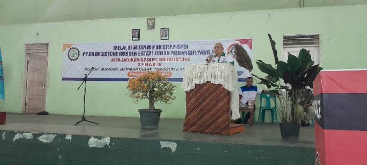 Musnik ke IX , Erwin Ketua PUK.SP.PP.SPSI PT.Bridgestone Sumatera Rubber