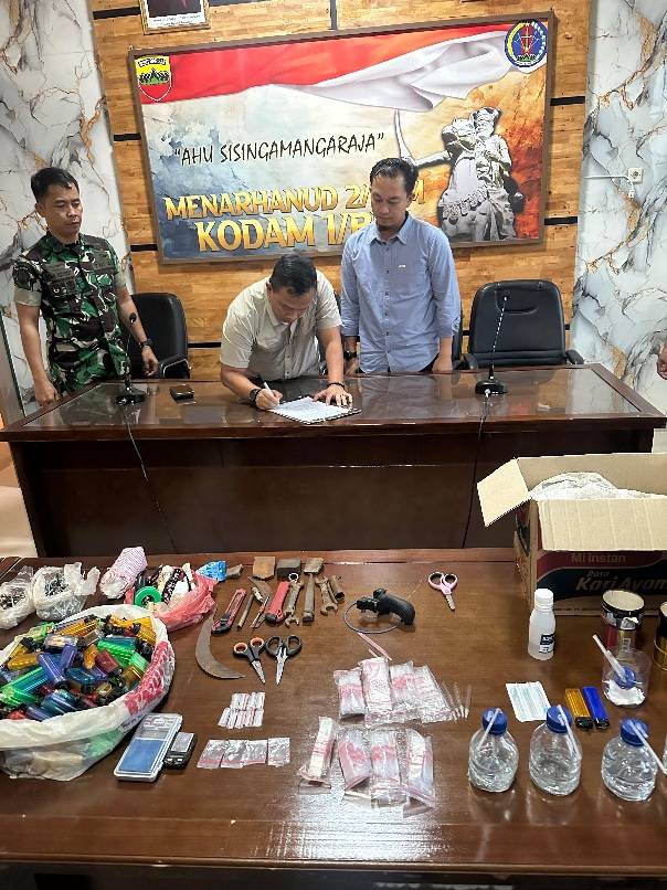 Kodam I/BB Selesaikan Permasalahan, dan Serahkan Barang Bukti ke Kepolisian