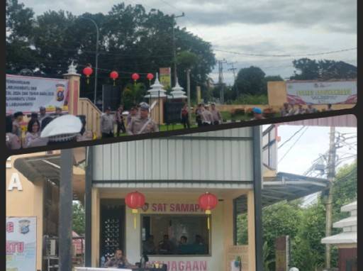 Semarak Tahun Baru Imlek di Rantauprapat, Polres Labuhanbatu Pasang Ornamen dan Dekorasi Bertemakan Tahun Ular Kayu