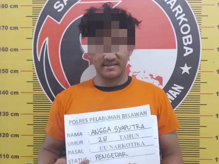 Sat Narkoba Polres Pelabuhan Belawan Tangkap Tersangka Pengedar di Pematang Johar