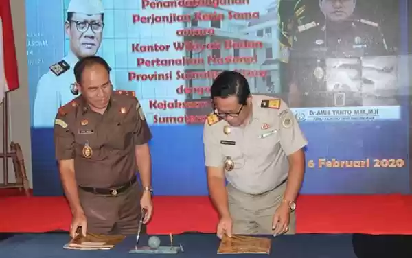 Kejati Sumut Tandatangani MoU Bidang Datun dengan Kanwil BPN Sumut