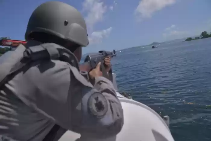 Kamla Zona Maritim Tengah Gelar Simulasi Penanganan Kapal Nelayan Asing