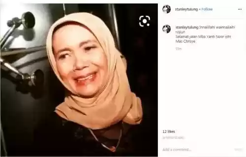 Kabarnya Istri Mendiang Chrisye Meninggal Dunia
