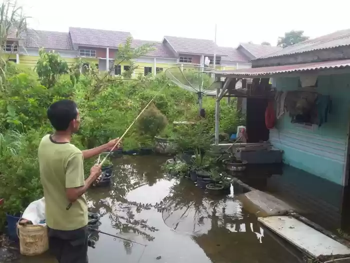 Terendam 3 Bulan, Rumah Benny Limbong di Rantau Selatan Jadi Tempat Mancing