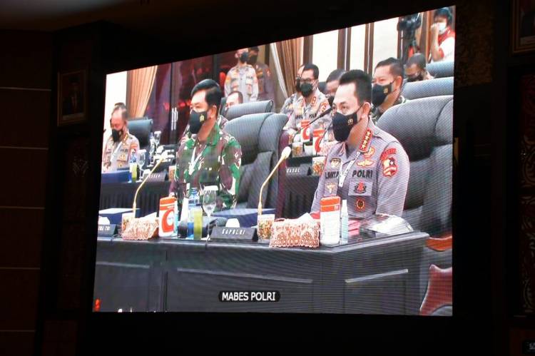 Pangdam I/BB : Rapim  TNI - POLRI  2021, Secara Virtual dari Markas Polda Sumut