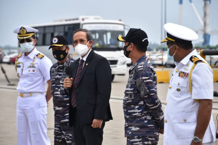 Menuju Multinational Exercise AMAN-21, KRI Bung Tomo-357 Dilepas Dubes RI di Sri Lanka