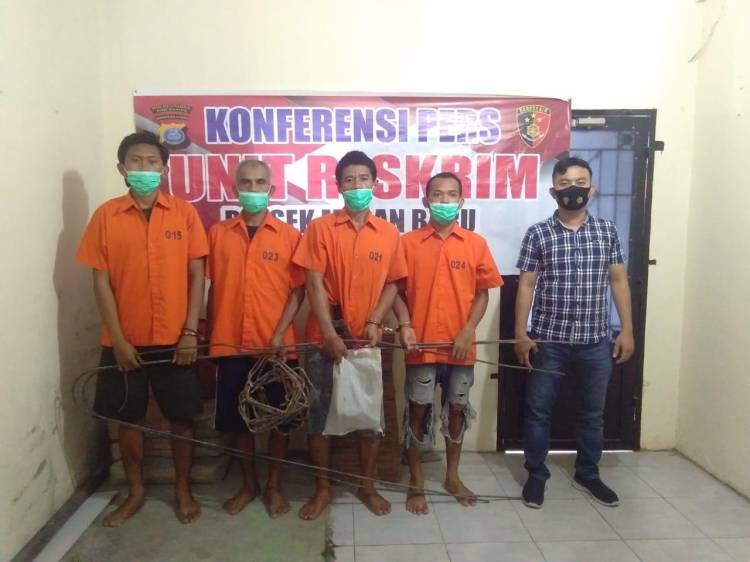 Tekab Polsek Medan Baru Tangkap 4 Pelaku Pencurian Tower