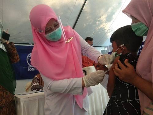 Satgas Covid 19 Lhokseumawe dan IOM Beri Layanan Kesehatan untuk Pengungsi Rohingya