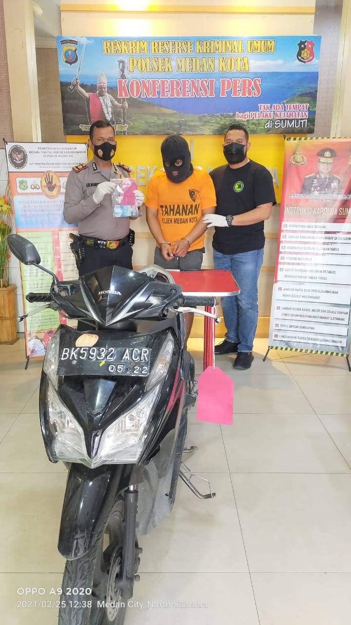 Rampok Kalung Emas Wanita, Kuli Bangunan Ditangkap Unit Reskrim Polsek Medan Kota
