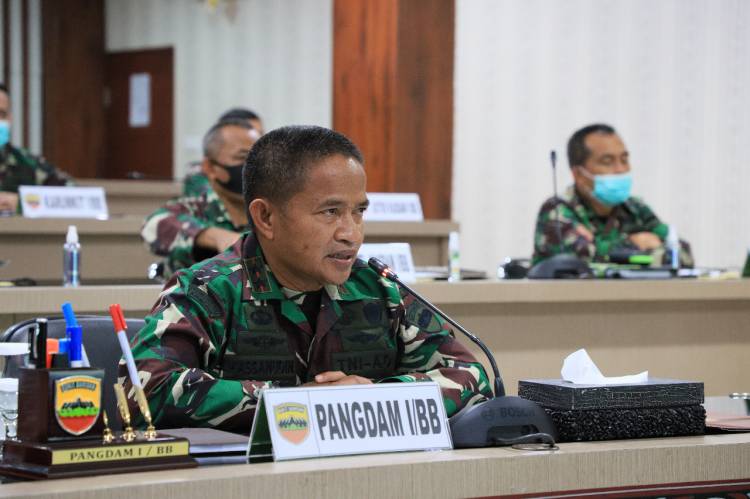 Pangdam I/BB Beri Arahan Para Dansat Percepatan Penanganan Covid-19 di Wilayah