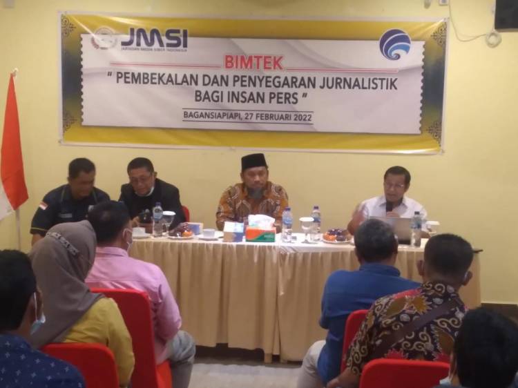Pelantikan JMSI Rohil, Wartawan Ikuti Bimtek Jurnalistik
